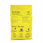 A bright yellow bag of Dofu Cat Upcycled Tofu Cat Litter features clear black text and illustrations, showing the product name and details. One bag lasts up to 4 weeks and is made from upcycled food-grade ingredients for quick-clumping action.