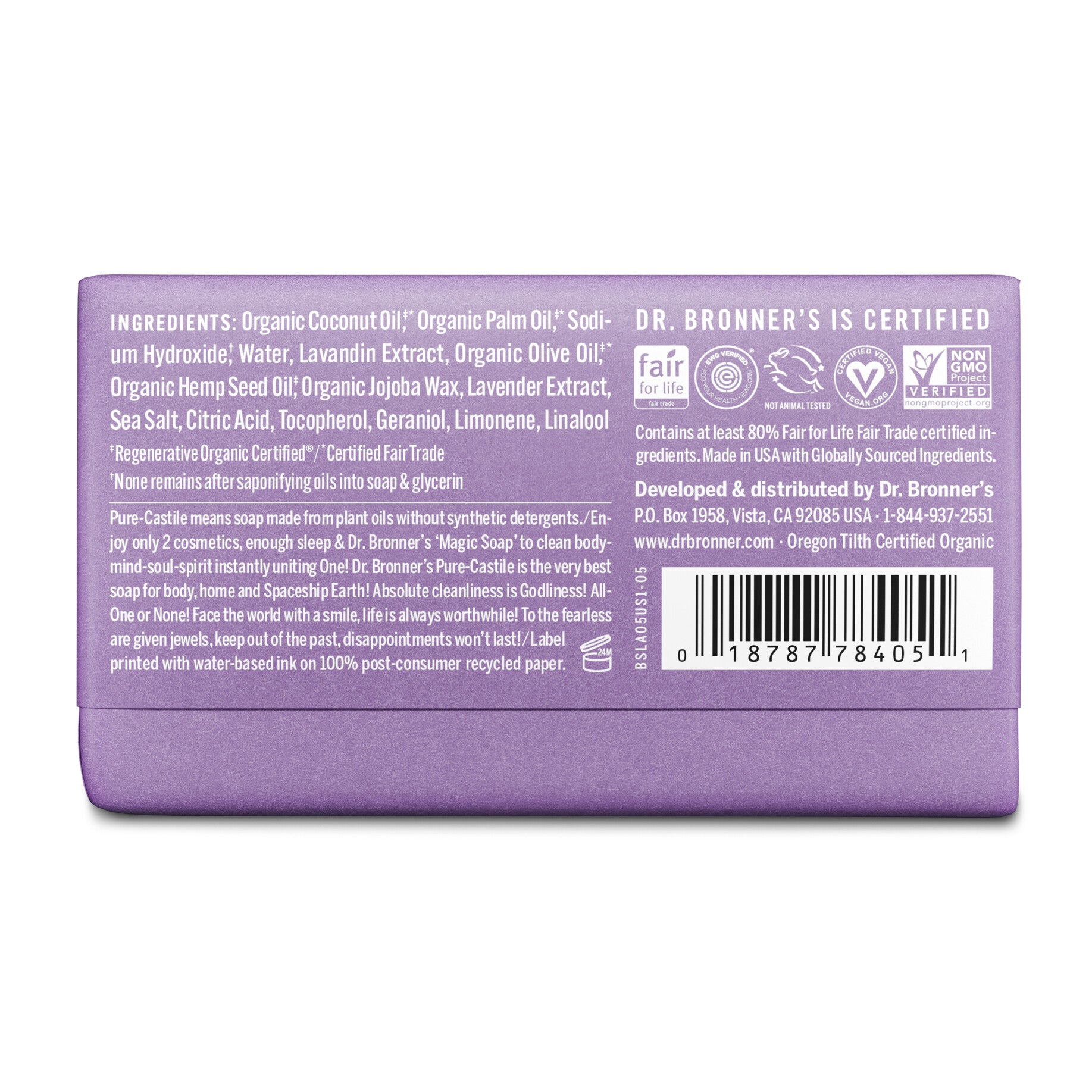 Dr. Bronner's Hemp Pure-Castile Bar Soap