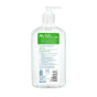 The back of a clear plastic pump bottle of ECOS Hand Soap Liquid, displaying the ingredient list, usage instructions, and recycle and cruelty-free logos.