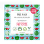 A Mini Face Mask - Sample by Everyday For Future for thirsty skin, with watermelon illustrations on a blue background and icons for vegan, eco-friendly, and cruelty-free skincare. The packet is labeled Free Sample.