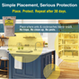 A kitchen displays highlighted spots for placing EarthKind’s Stay Away® Ant & Roach Deterrent pouches—an easy, clean, no-kill solution. Simply replace every 30 days for continuous cockroach and ant control.