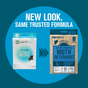 Two boxes of Earthkind Fresh Cab® Moth Deterrent are shown side by side with new packaging—one white and green, one tan and blue. Text above says: New Look, Same Trusted Formula for reliable pantry moth protection.