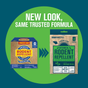 Two packages of Earthkind Fresh Cab® Botanical Rodent Repellent are shown for botanical pest control, with an arrow from the old box on the left to the new pouch on the right. Above, text reads: New look, same trusted formula.