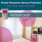 An ad for Fresh Cab® Spider Deterrent by Earthkind shows a bedroom with pink circles marking spider hiding spots. Text: “Simple Placement, Serious Protection. Our botanical deterrent repels spiders—no traps, no cleanup, no pests.”.