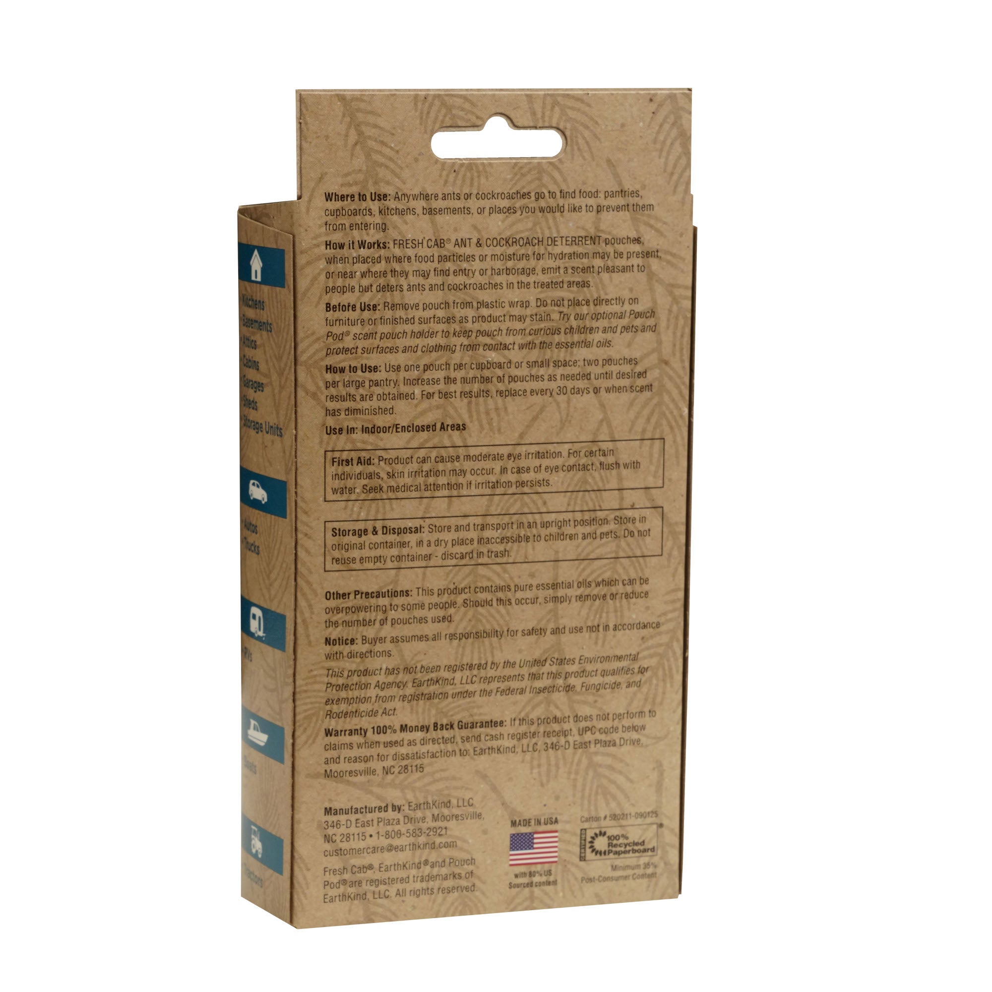 Earthkind Fresh Cab® Ant & Cockroach Deterrent - 2 pack | Grove