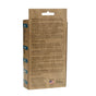 Back of Earthkind Stay Away® Ant & Roach Deterrent box features product info, usage instructions, icons on the left, recycling symbols, an American flag at the bottom, and black text detailing roach deterrent benefits on a brown background.