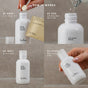 Follow four easy steps to prepare Ere Perez Ginkgo Micellar Cleanser: add one tablet to a bottle, pour in 100ml water, wait 4 hours, then shake. Perfect for gentle cleansing on sensitive skin and demonstrated in hands-on steps.