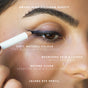 A close-up of someone applying Ere Perez Jojoba Eye Pencil, a dark natural liner with jojoba—perfect for sensitive eyes. Award-winning, soft natural color, nourishes skin and lashes, beyond clean, and plastic-free.