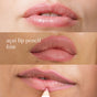Close-up of three pairs of lips in various shapes and tones. The center text says “Acai Lip Pencil Kiss.” The bottom lips are outlined with Ere Perez’s long-lasting, plastic-free Acai Lip Pencil in pink.