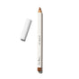 A brown Acai Lip Pencil by Ere Perez with a white body lies next to its matching cap on a plain white background, offering a long-lasting finish for defined lips.