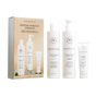 The Innersense Organic Beauty Essential Hydration Ceremony boxed set features a moisturizing shampoo, hydrating cream conditioner, and nourishing hair mask in sleek white bottles for beautifully hydrated hair.