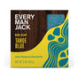 A 5 oz (142 g) box of Every Man Jack Cold Plunge Bar Soap, in Tahoe Blue. Features a wood and teal design with yellow accents and is made with sand, bergamot, and shea butter for a fresh pine scent.