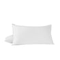 Two Coyuchi Organic Crinkled Percale™ Shams in white, featuring a subtle crinkled texture, are stacked against each other on a plain white background.