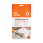 A rectangular package of Full Circle High & Dry Cleaning Gloves, showing a hand in gray slip-resistant gloves washing a white dish, features product info on the front and offers excellent protection for hot water cleaning tasks.
