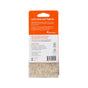 Back of a Full Circle Beachy Clean Coconut Scour Pads package with orange and white text highlighting eco-friendly features, use instructions, and Plastic Bank partnership. The scrub pad is visible at the bottom of the packaging.