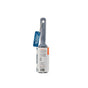 The Full Circle Clean Ocean Lint Roller, featuring a gray handle and blue tag, stands upright on a white background. Its label, partly visible, shares care tips for this sustainable product.