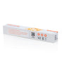 The white and orange Full Circle Parchment Paper Sheets - Half Sheets box features a QR code, certifications, and icons for compostability and chemical-free, non-stick silicone. The rectangular box fits half-sheet pans.