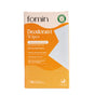 A box of Fomin Deodorant Wipes W/ AHA in Citrus Harmony, featuring 15 individually wrapped 100% organic cotton wipes with Mandelic Acid to exfoliate and help prevent ingrown hairs. Orange and white packaging.