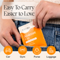 Someone slips an orange Fomin Deodorant Wipes W/ AHA packet into their jeans pocket. Text reads, “Easy To Carry, Easier to Love.” Icons show it's perfect for car, gym, purse, luggage. Helps prevent ingrown hairs.