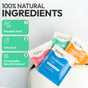 A white pouch of Fomin Deodorant Wipes W/ AHA sits on a white surface. Text highlights 100% natural ingredients: Mandelic Acid, vitamin E, and chamomilla recutita extract—ideal for preventing ingrown hairs.