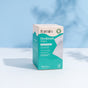 A box of Fomin Deodorant Wipes W/ AHA in “Coastal Breeze” scent sits on a white surface with a light blue background. Infused with Mandelic Acid, these exfoliating wipes help prevent ingrown hairs and keep you fresh.