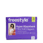 A purple pack of Freestyle Tree Free Bamboo Diapers, size 3 (19-28 lbs), features a woman holding a baby. This eco-friendly pack of 28 hyper absorbent diapers is made with bamboo and is ideal for overnight use.