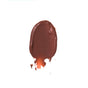 A single oval smear of PLUMP ME Peptide Lip Tint Mineral SPF 30 by FRÉ Skincare, brown in color with uneven edges and streaks extending downward, displayed on a white background.