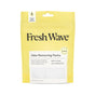 A yellow 6-pack of Fresh Wave Odor Removing Packs for Small Spaces, lemon scented, offers natural ingredients and safe deodorizing power with a subtle fragrance—ideal for eliminating odors in confined areas.