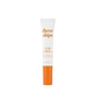 A tube of Three Ships First Light Vitamin C + Caffeine Eye Cream, with an orange cap and label, stands upright against a white background.