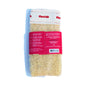 A natural-colored, plant-based 2-in-1 Exfoliating Back Scrubber by Floofah is wrapped in red packaging labeled with the brand name, featuring care instructions and eco-friendly claims on a white background.