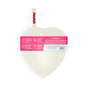 The Floofah Exfoliating Shower Loofah is a heart-shaped white sponge made from luffa gourd, featuring a pink label with usage instructions and benefits such as use with warm water, creating a rich lather, and being fully compostable. This plant-based sponge promotes sustainable cleaning and also offers 25% off plus free shipping when you choose Autoship.