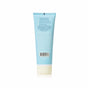 A light blue tube of Foxly Body Lotion with a white flip-top cap is shown from the back, featuring product details, nourishing oils in the ingredients list, and a barcode in white and teal text for hydration.
