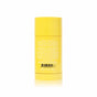 A yellow cylindrical deodorant stick is shown standing upright with its back label visible, displaying product information and ingredients in white text on a plain white background.