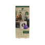 Stix Diffuser Air Freshener Starter Kit - Pet Odor Neutralizer product box featuring a dog in a towel wrap, a cat, a square diffuser stand, and purple flowers.