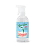 Rebel Green Fruit & Veggie Clean Produce Wash Spray comes in a clear bottle with a blue label and green logo, featuring a woman washing vegetables. This plant-based, natural wash removes pesticides and is planet-friendly.