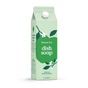 A light green carton of Grove Co. Dish Soap – Cuts Through Stuck-On Mess, with a white cap. The label shows a green apple shape, white flowers, and text: dish soap; apple & pear blossom; 32 fl oz (946 ml).
