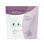 Back view of grab green 3 in 1 Laundry Detergent Pods - Lavender with Vanilla pouch. The package features directions, ingredients, and product details in lavender and green text. Great alternative to laundry pods.