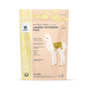 A pastel yellow and peach grab green bag of Newborn Laundry Detergent Pods - Chamomile features a white llama with gold accents, provides 30 loads, and is ideal for cloth diapers.