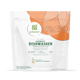 A white and orange pouch of grab green Automatic Dishwasher Detergent Pods - Tangerine with Lemongrass for 132 loads, made with eco-friendly, non-toxic ingredients for powerful grease removal and spot-free dishes.