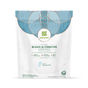 A white and teal resealable pouch labeled grab green Bleach Alternative Pods, featuring 60 loads, fragrance-free, and icons for brightening and whitening laundry with a chlorine-free bleach alternative.