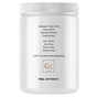 A white Codeage GLP-1 Collagen container displays features: grass-fed bovine collagen, hydrolyzed Type I & III, pasture-raised, non-GMO, soy-free, dairy-free, gluten-free, cGMP-certified manufacturing. FEEL DIFFERENT. appears below.