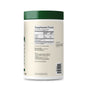 A white 16oz container of Great Lakes Wellness Bovine Collagen Peptides Powder with a green lid. The back label lists supplement facts, ingredients, directions, and contact info in small black text for healthy aging support.