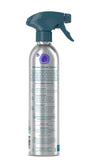 The Foaming Bathroom Cleaner (VIP Discount) by Grove Co. comes in a recyclable aluminum spray bottle with a blue trigger nozzle, labeled Welcome Grime Fighters. It features multi-purpose foaming formula details, cleaning instructions, ingredients, and emphasizes safe use on surfaces for people and pets.