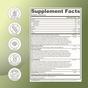 Greens + Superfood by Rookie Wellness features a Supplement Facts label with nutrition and ingredient details, daily greens for gut health, probiotics, and icons for gluten-free, soy-free, vegan, no added sugars—all on a green gradient background.
