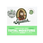 Front of a Dr. Squatch Men's Total Moisture Soap box, showing a cartoon sasquatch, natural butters plus green tea butter for sensitive skin, "No Added Fragrance" in the top right corner, and zero grit.