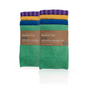 Buy One, Get One Free – Two sets of Grove Co. Assorted Cleaning Cloths, each featuring four reusable cloths in vibrant green, blue, yellow, and purple hues, neatly bundled with a brown paper label around the center.