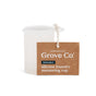 A translucent Silicone Dosing Cup from Grove Co. features a brown Grove Co. tag attached with a white string.