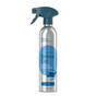 A 17 fl oz recyclable aluminum can of Grove Co. Foaming Glass Cleaner features a dark teal nozzle and blue text with waves on its label, boasting a streak-free, powerful cleaning formula in a refreshing sea spray scent.
