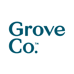 The Grove Co. logo features the words Grove Co. in dark teal, bold, modern font on a light gray background.