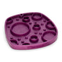 The West Paw Seaflex Bubbles Feast Mat is a purple silicone slow feeder and lick mat for pets, featuring multiple circular compartments and raised nubs to spread food and promote slower eating.